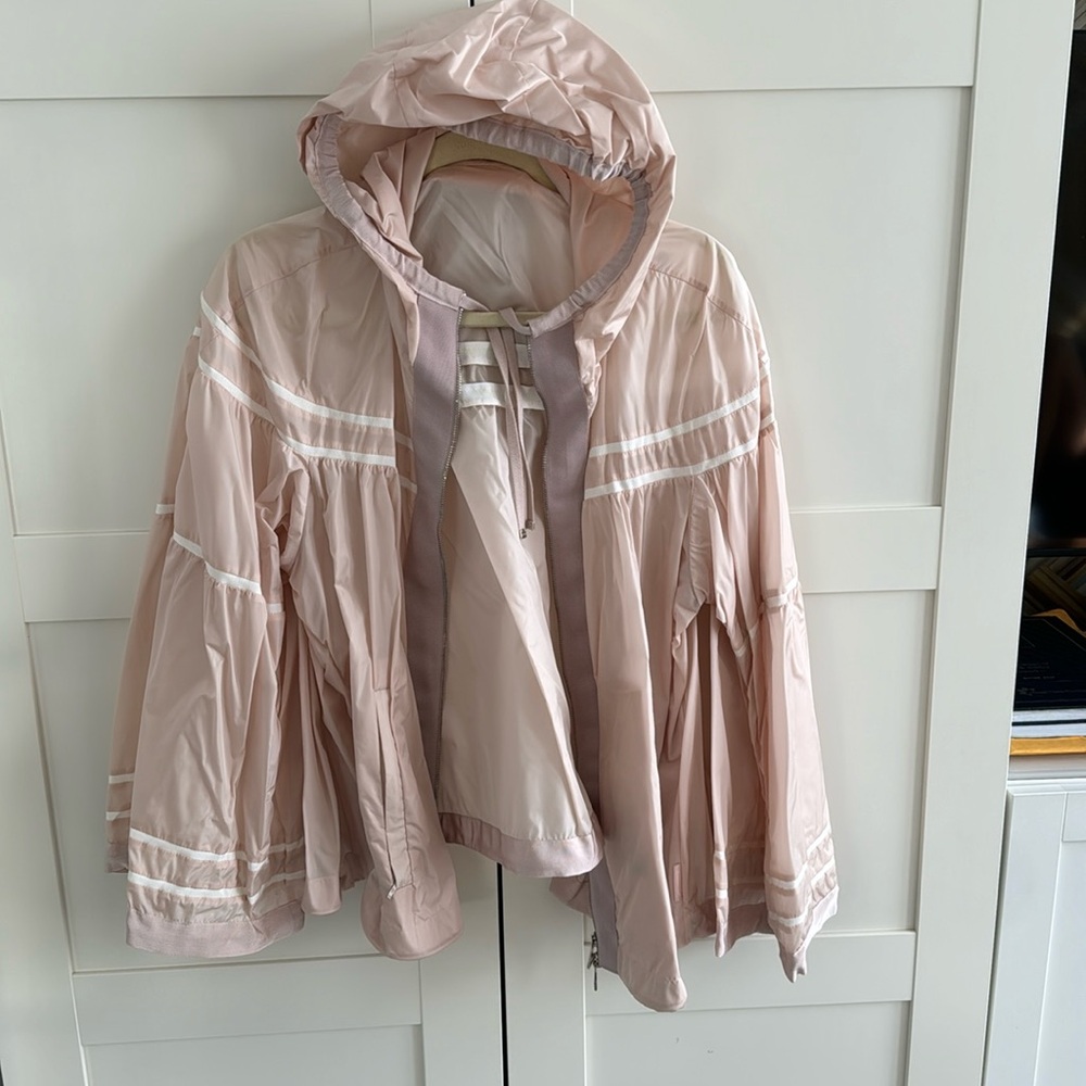 Moncler Swing Windbreaker with Hood Pink Jacket - Size 4 Large
